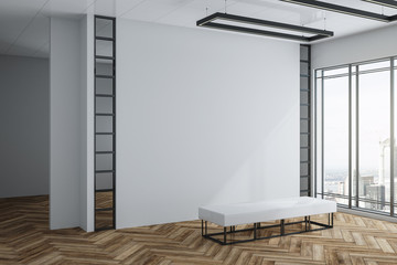 Modern exhibition hall with white copyspace