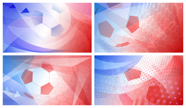 Soccer backgrounds in colors of France