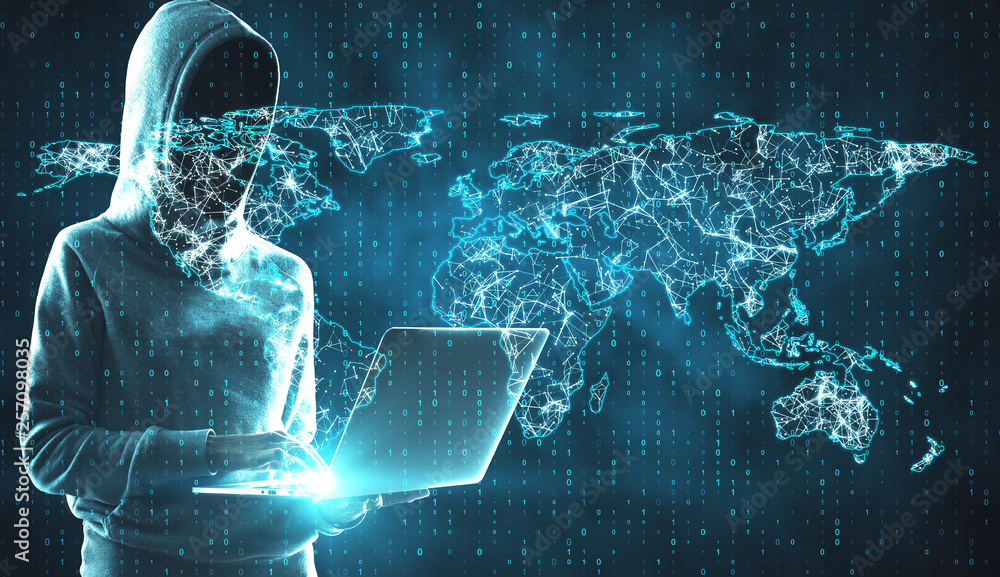 Poster Global network and data concept