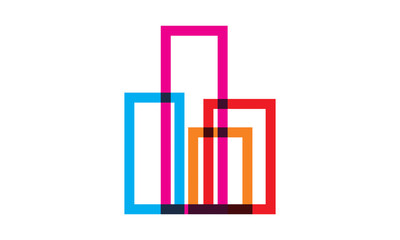 Obraz premium color building line logo