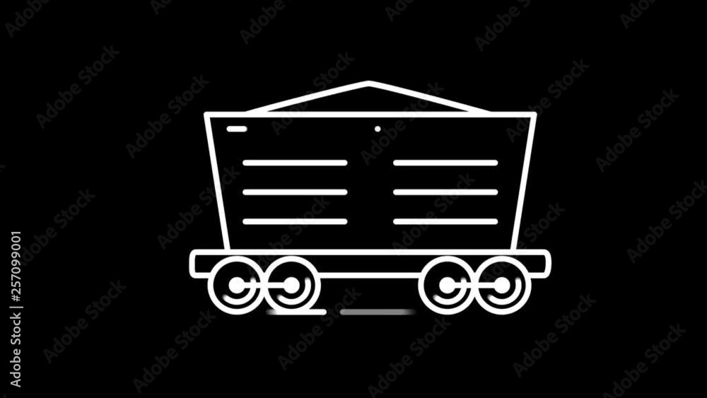 Poster bulk wagon line icon on the alpha channel