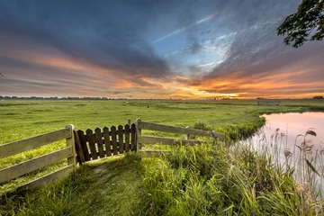Gate view of agricultural landscape