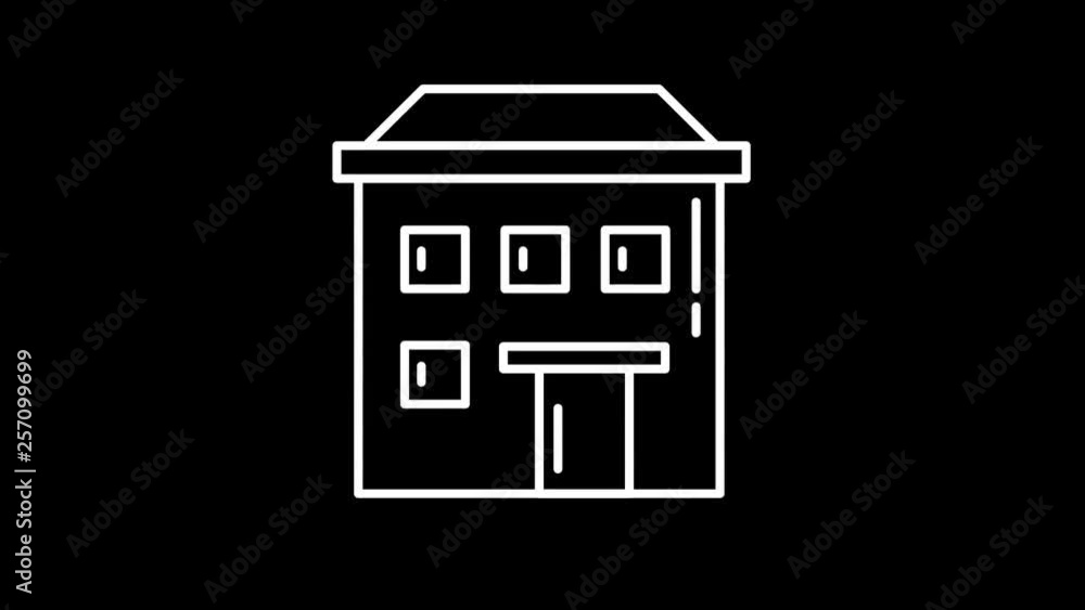 Poster building line icon on the alpha channel