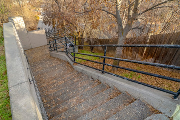 Staircase leading to a road in Salt Lake City