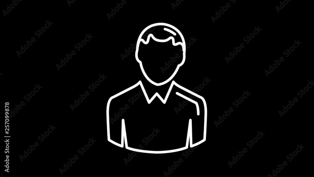 Poster man line icon on the alpha channel