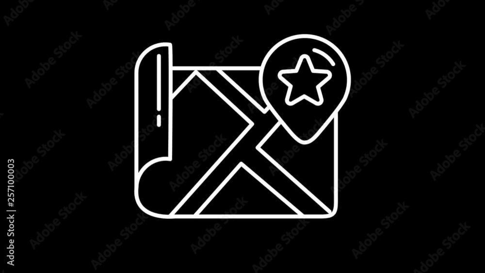Poster map and point line icon on the alpha channel