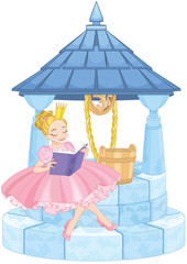 Cute Princess and Wishing Well