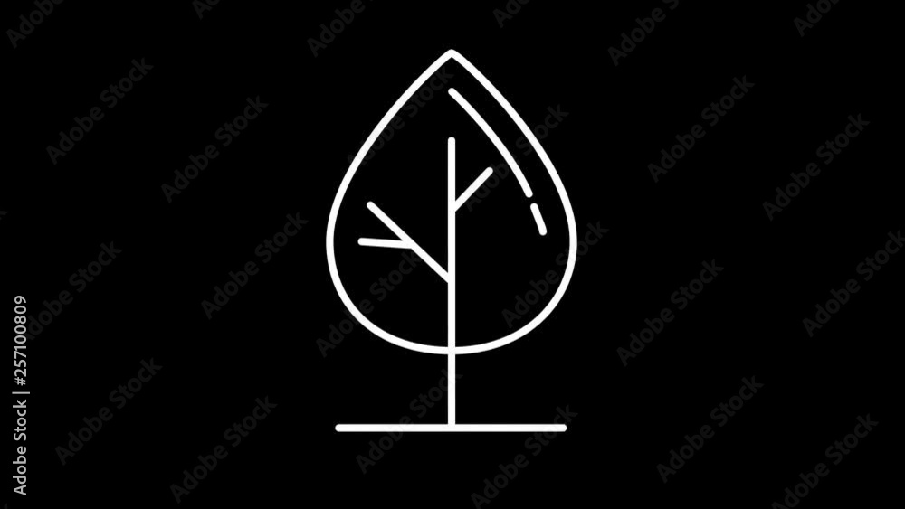 Poster tree line icon on the alpha channel