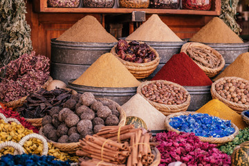 Colorful Spices in Marrakech, Morocco