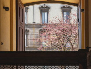 Milan - Italy, spring among historic buildings