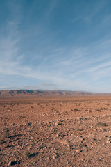 The beautiful sandy landscape and endless expanse of Morocco.