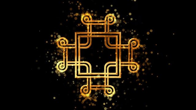 Golden macedonian cross, christianity religious symbol