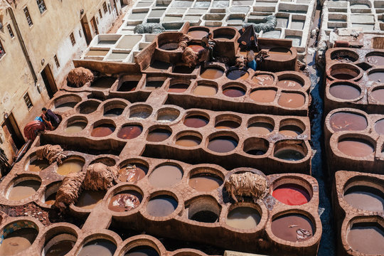 famous tannery in fez, morocco