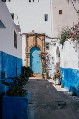 Fototapeta na wymiar Alleys of the Blue City Chefchaouen in Morocco