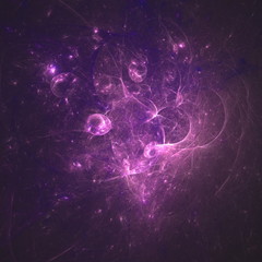 Glowing ligh violet curved energy lines over dark Abstract Background space universe. Illustration