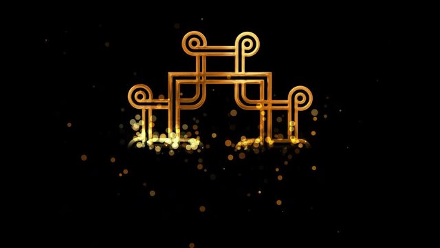 Golden macedonian cross, christianity religious symbol