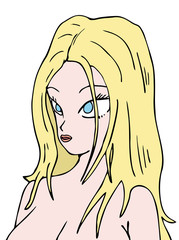 pretty woman face draw