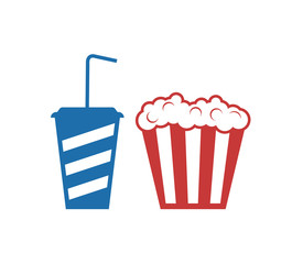 popcorn and soda drink icon