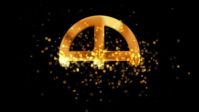 Golden XXX, TTT religious symbol on transparent background.