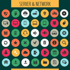 Big Computer Networks icon set, trendy line icons collection