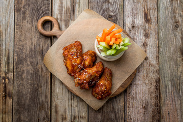Chicken wings with blue cheese sauce