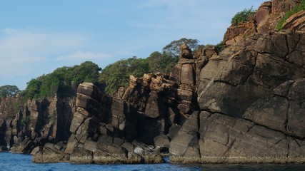 Rock slices formations in the ocean