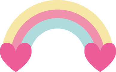 Rainbow with Pink Hearts