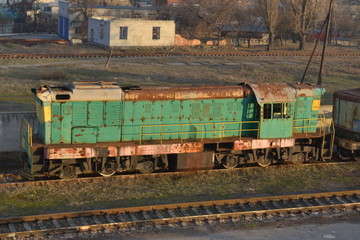 Fototapeta na wymiar Old diesel train