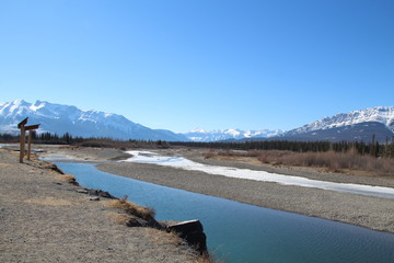 Low Waters Of The Athabasca River, Jasper National Park, Alberta
