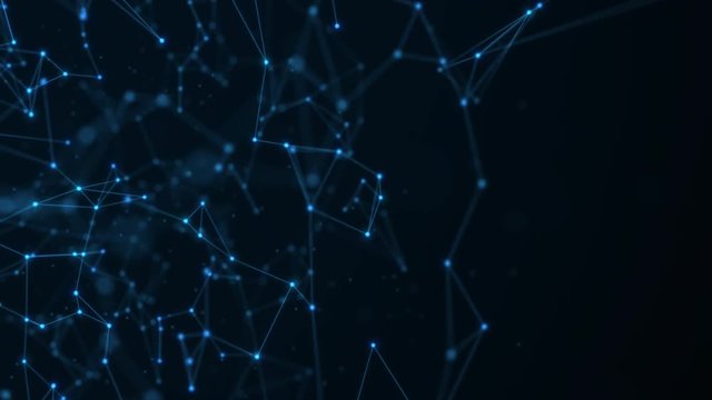 Abstract technology background from animated lines and dots. Looping seamless space geometrical backdrop
