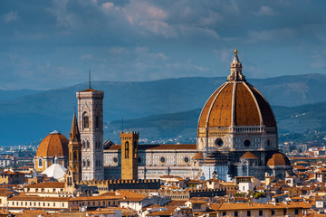 Fototapeta na wymiar Close up of Duomo In Florenc, Italy
