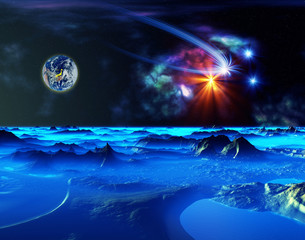 宇宙山脈と地球