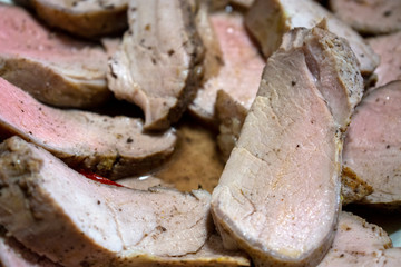 Cooked Pork on a Plate 