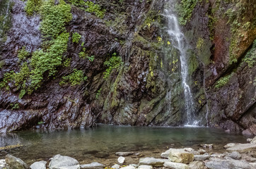 waterfall with lake in the tropical forest