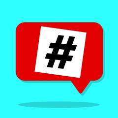 hashtag post viral web network media tag, marketing trending speech bubble