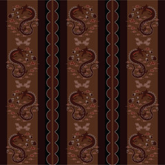 Batik Pattern: Indonesian Dragon Batik Pattern used for cloth, wallpaper, scarf and any other textile industries