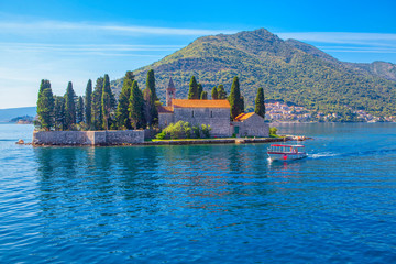 Fototapeta na wymiar Island of Saint George in Kotor Bay , Montenegro 