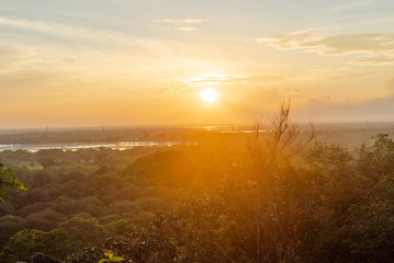 Beautiful sunset Asia Sri Lanka from a height