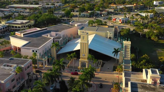 Aerial drone footage Mizner Park Amphitheater 4k