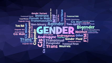 gender identity word cloud collage