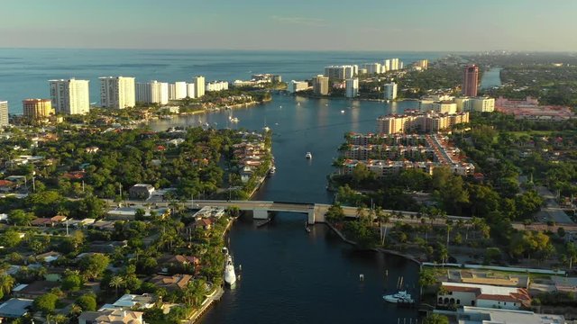 Aerial footage Lake Boca Raton Florida