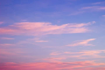 Foto op Plexiglas anti-reflex Clouds pink sky sunset. Beautiful sunrise clouds lots of incredible and inspiring natural colors. Colorful sky background. Summer concept outdoors. © Joshua