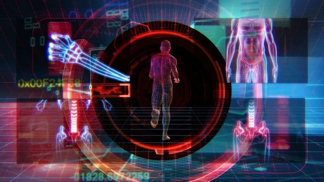 Bionic Tech 3D Human Man Running (Loop)