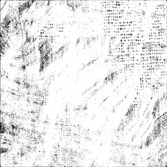 Black scratch pattern on white background. Monochrome grunge texture. Vintage dirty surface. Pattern of scuffs, chips, wear