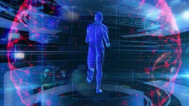 Bionic Tech 3D Human Man Running (Loop)