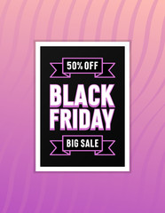 Black Friday Big Sale Advertisement Poster Design Illustrations