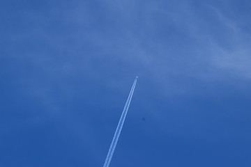 Jet steam in blue sky