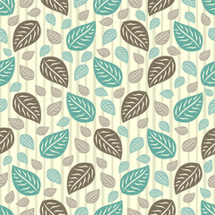 Fototapeta na wymiar Seamless pattern with the image of leaves.