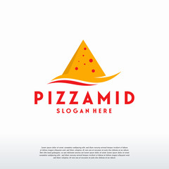 Fototapeta na wymiar Pizza Logo designs concept vector, Pizza and Pyramid logo template