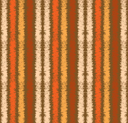 Colorful brown and orange textured grungy vertical stripes seamless repeating pattern tile for textile, fabric, wallpaper, backgrounds, print, template, covers and surface design projects.  